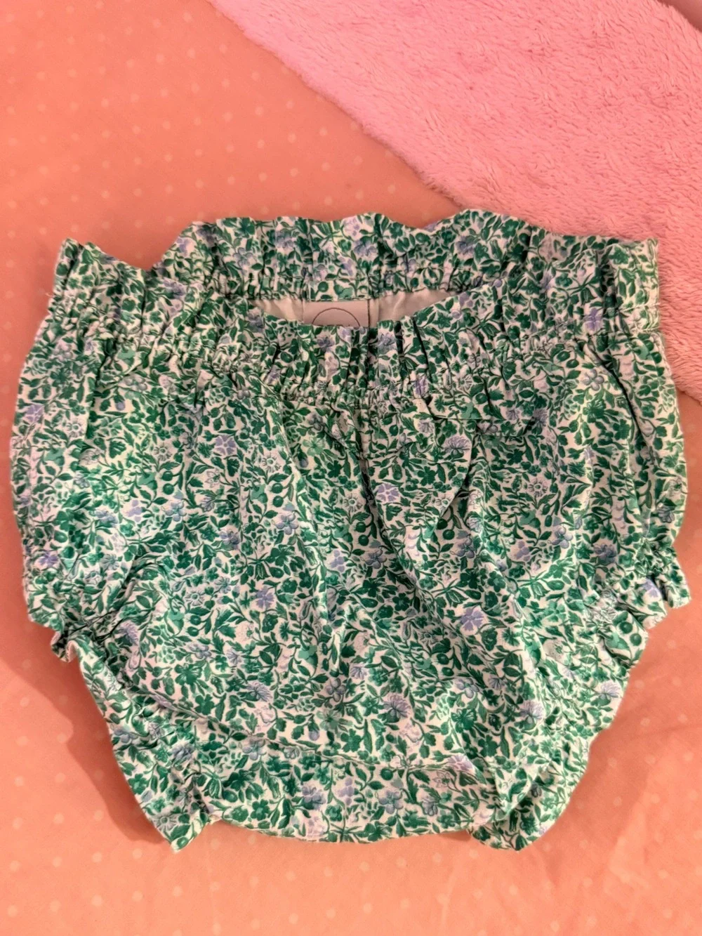 Pepa London Green Floral Print Bloomers Diaper Cover, size 2Y